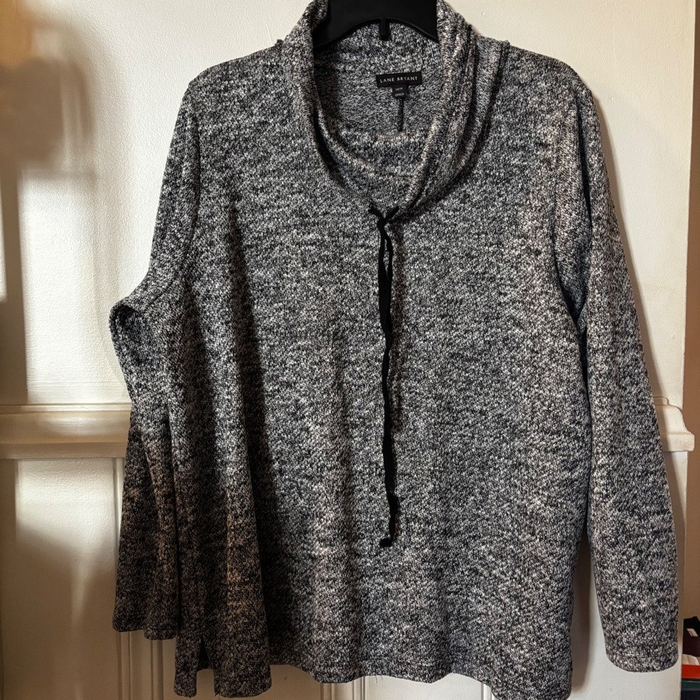 Lane Bryant Plus Women's Sweatshirt 2X 18/20 Boucle Cowl Neck Gray
